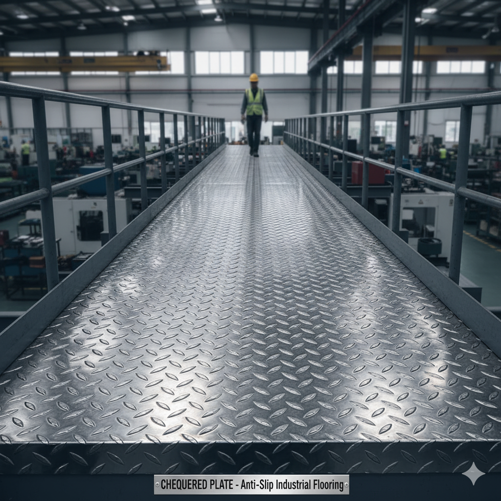 2 X 1250 X 2500  CHEQUERED PLATE 50KG 1 sheet